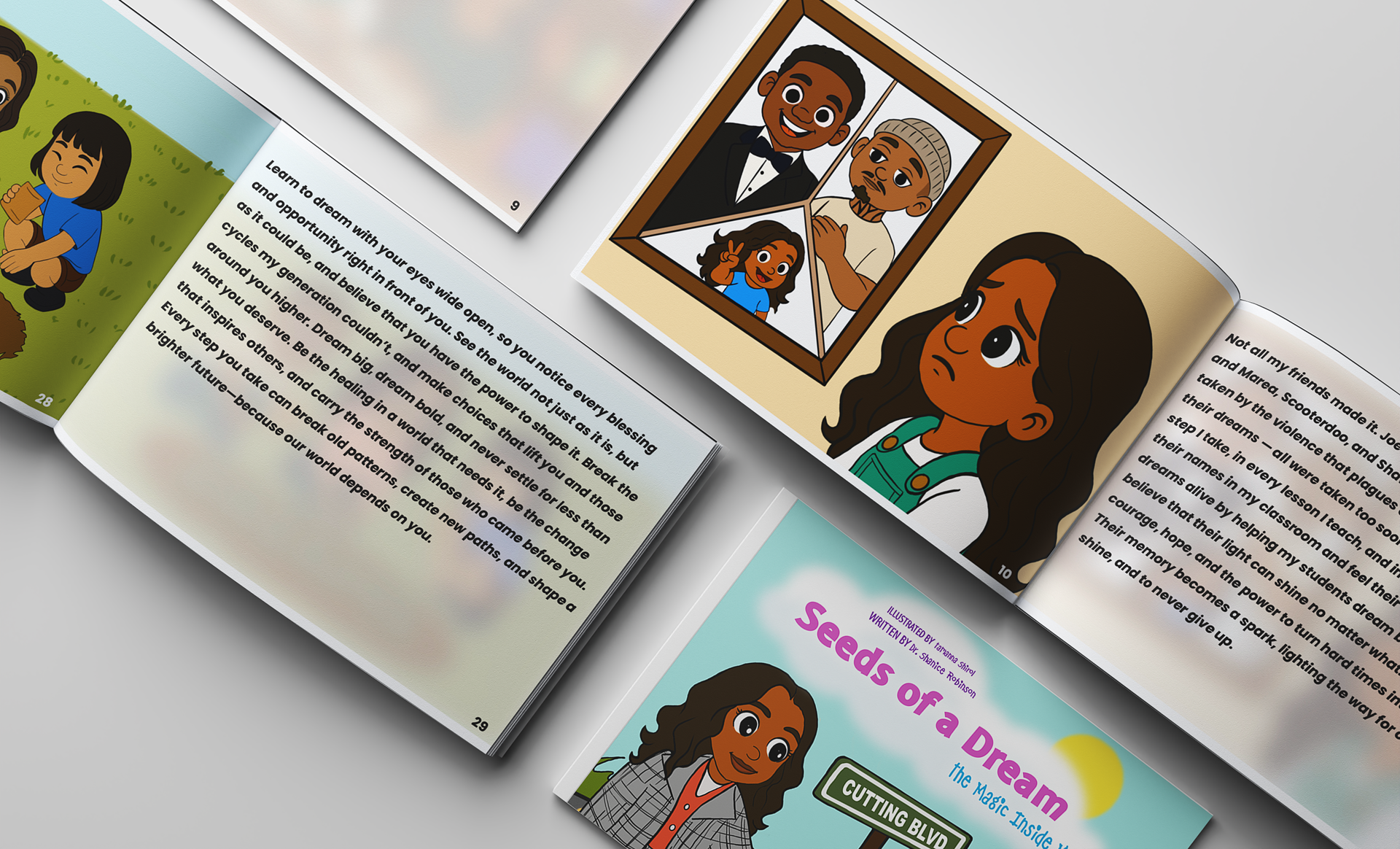 Seeds of a Dream book mockup spread open